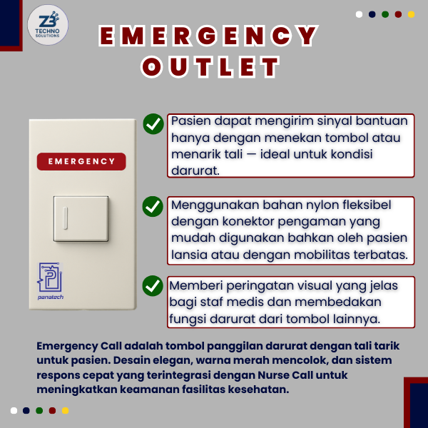 Pullcord Emergency Toilet Untuk Nurse Call System PET01