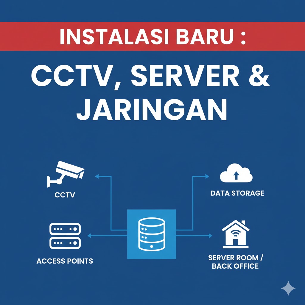 Instalasi CCTV, Extend Jaringan, Server dan Lain-Lain